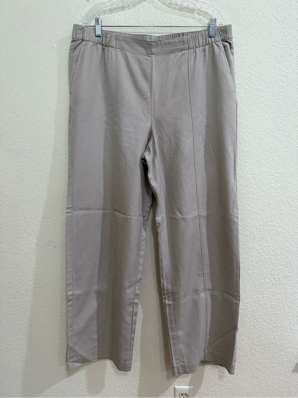 J.Jill Pure Jill Pull-On Ankle Wide Leg Pants Women’s Beige Taupe Stretch Casual